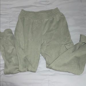 Barley worn green sweat pants